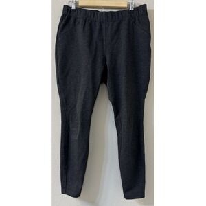 J. Jill Pants Womens Ponte Leggings Pull On Stretch Gray Size M Pockets Active